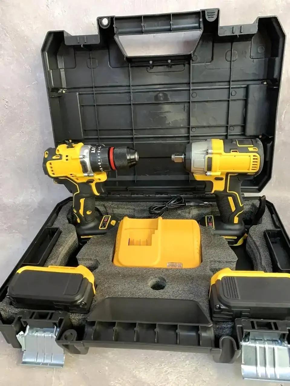 Набор электроинструментов гайковерт и шуруповерт бесщеточный 2 АКБ в кейсе 2в1 48 Вт (2in1)