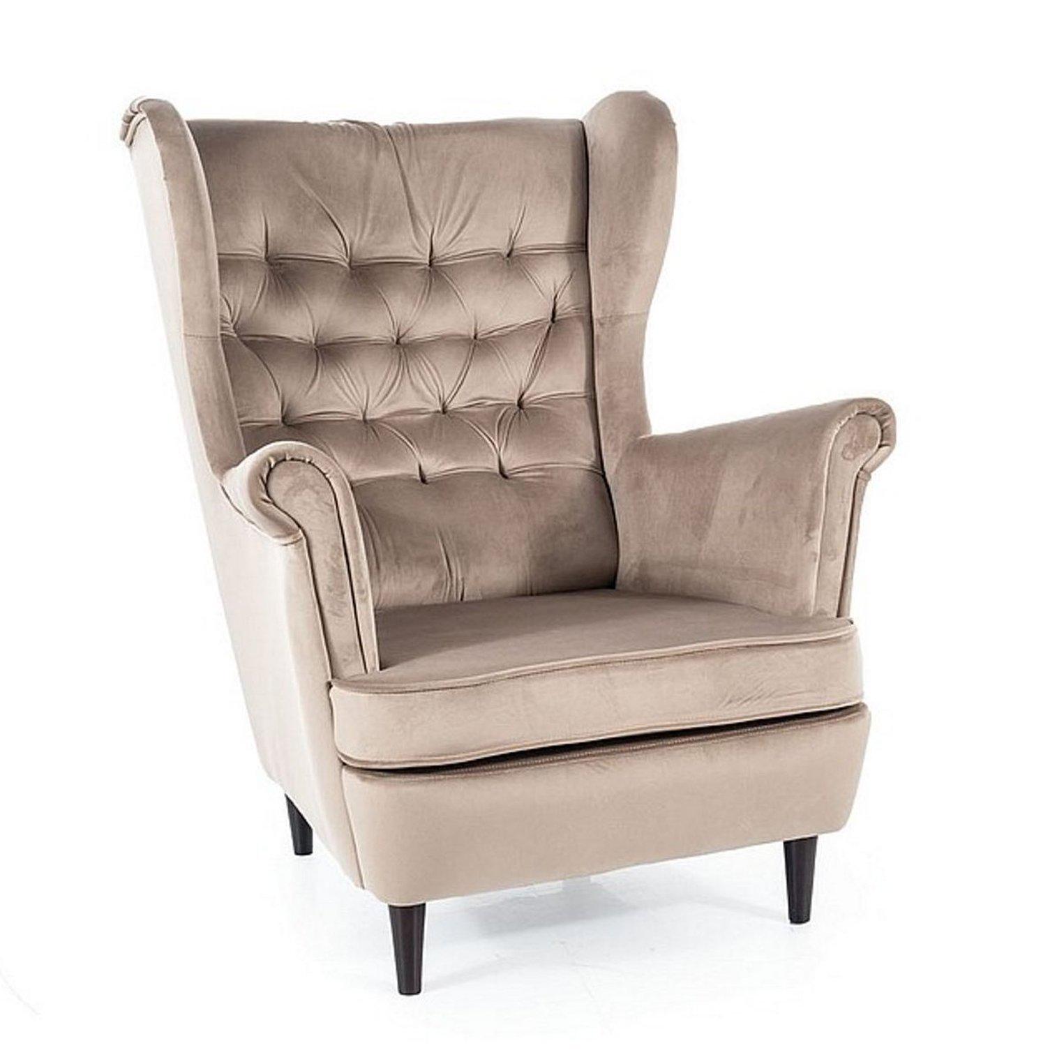 Кресло мягкое Signal HARRY Welur Темно-бежевый (HARRYV40W)