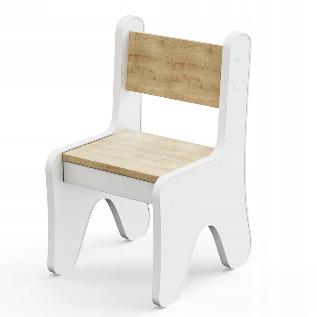 Дитячий стільчик 55х37х33 см Білий/Дерево (1234014)