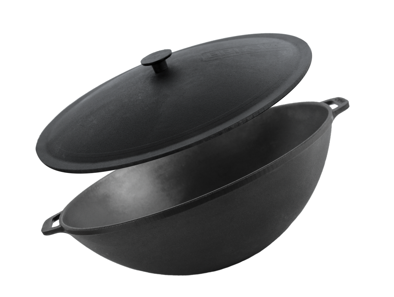 Сковорода-WOK чугунная Brizoll с чугунной крышкой 8 л (32550930)