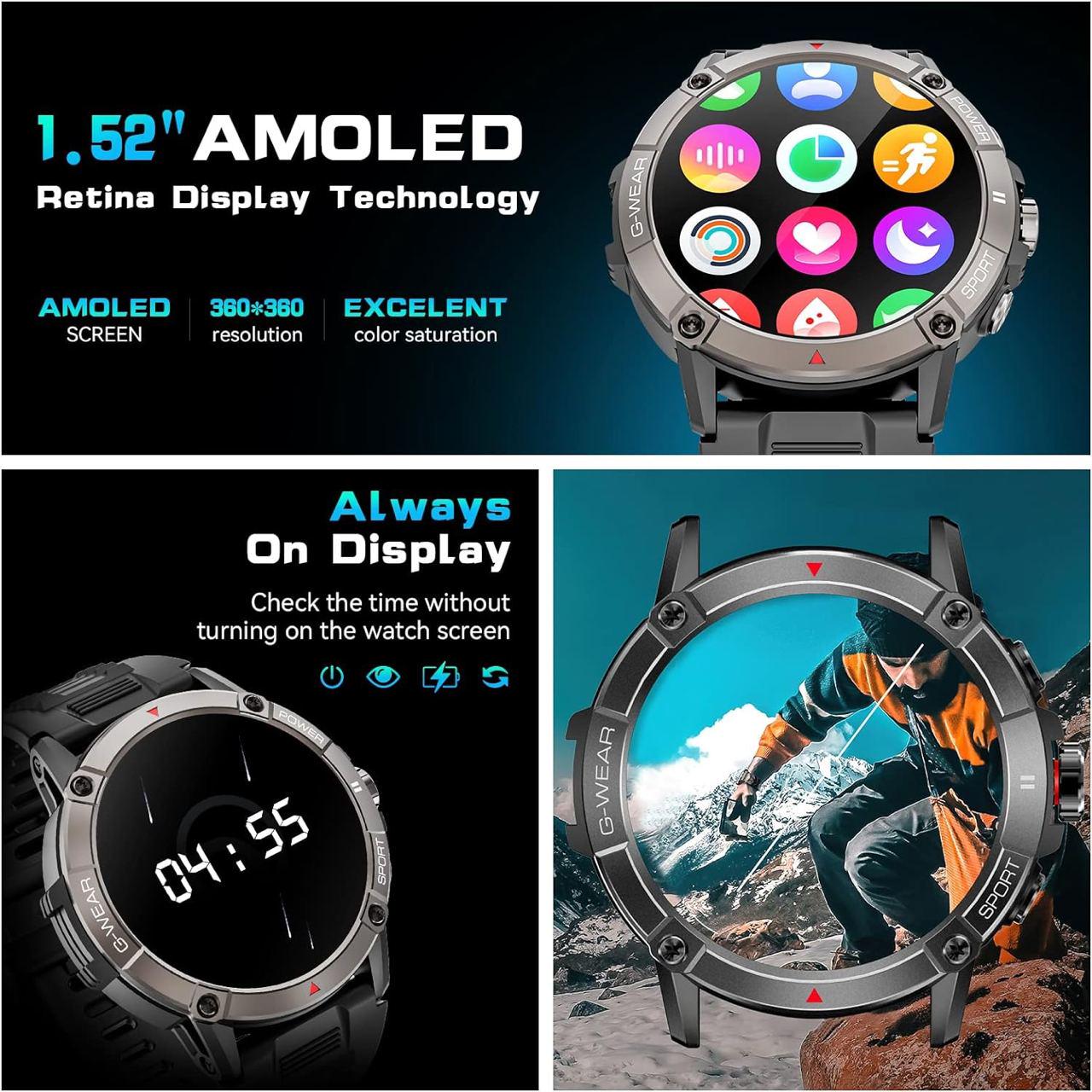 Смарт-годинник NX8 AMOLED Full HD з пульсометром та компасом Чорний (09214) - фото 11