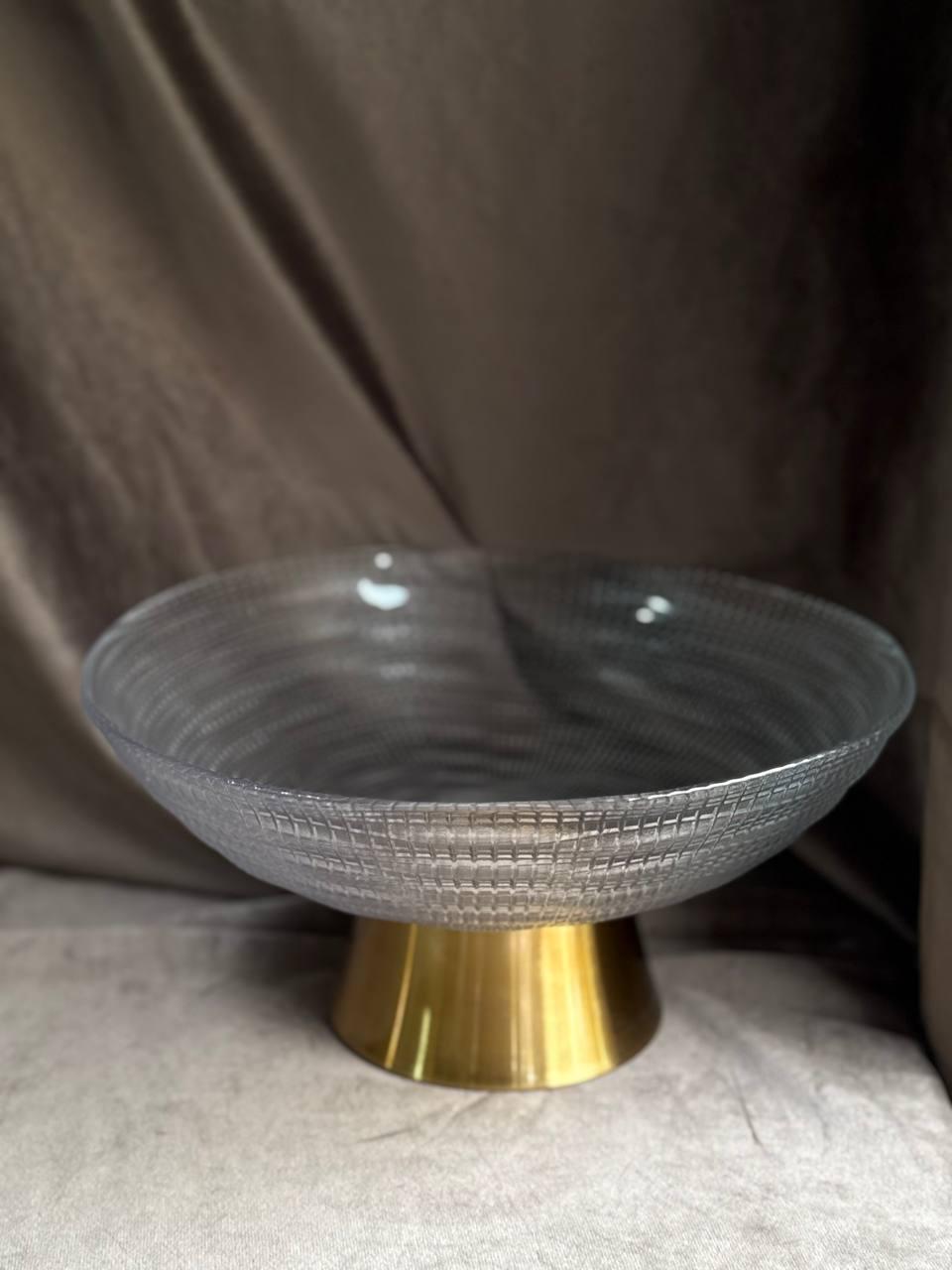 Фруктовница YIWU HP-19-47-1 стеклянная 23 см Полупрозрачная (HP-19-47-1)