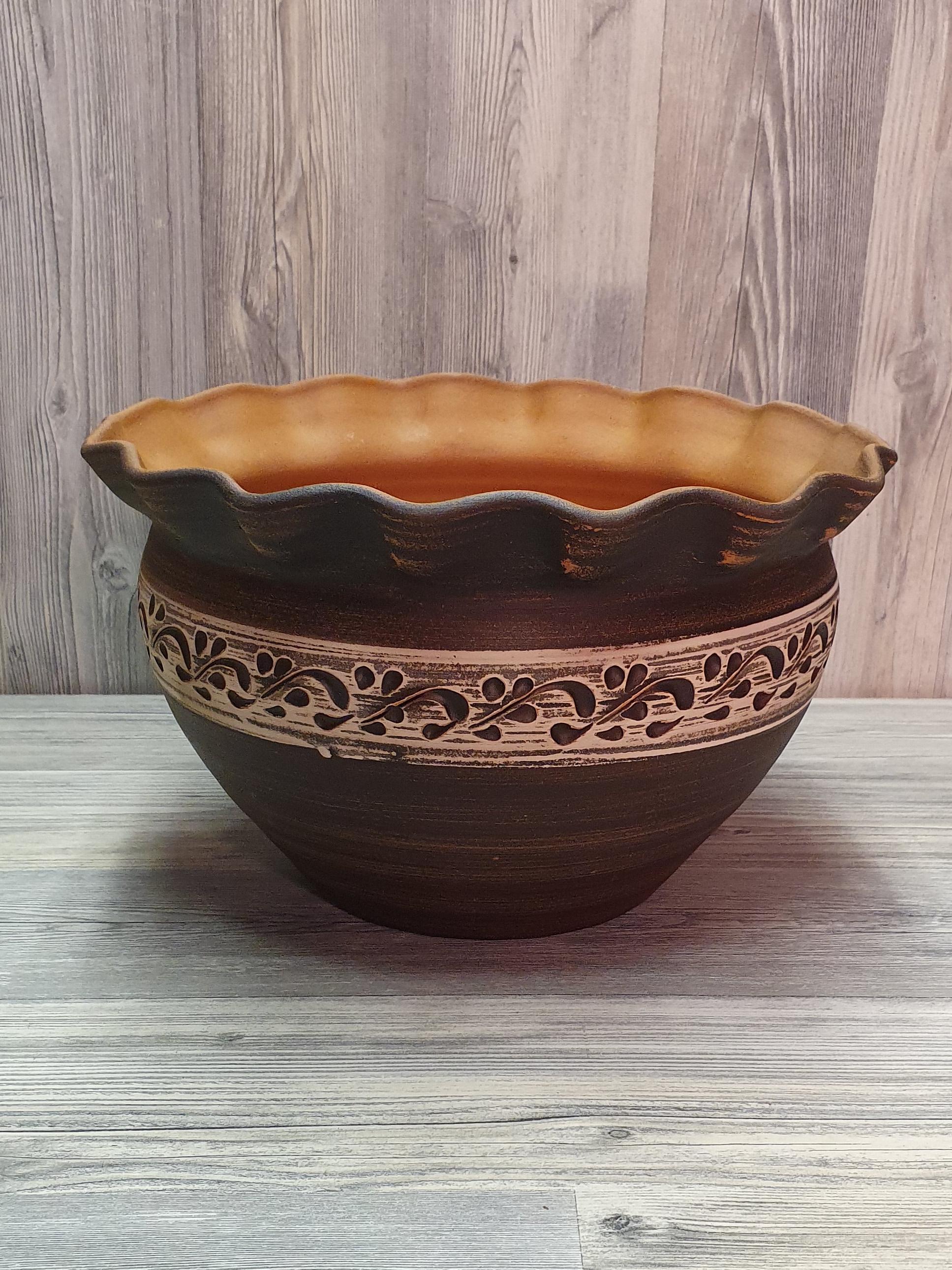 Миска Макитра для мака из красной глины (3947)