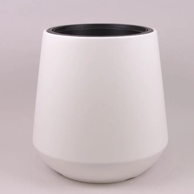 Горшок пластиковый Flora Heos с вкладом 44 см Белый (93169)