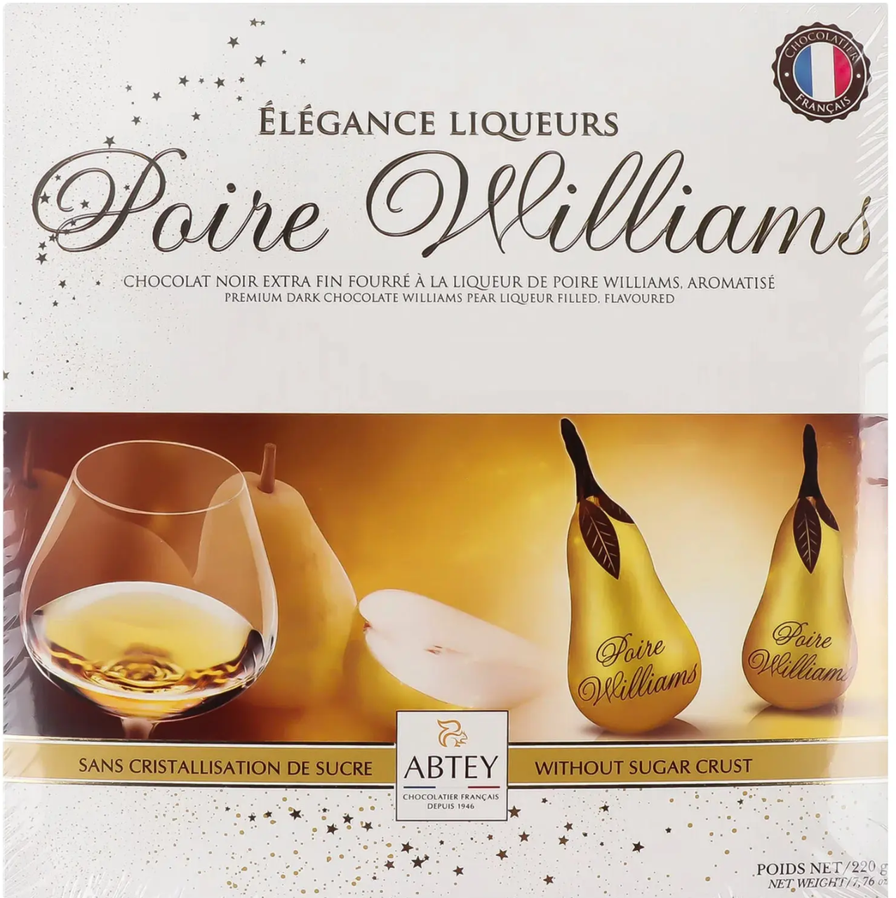 Цукерки шоколадні з бренді і грушею Abtey Poire William Elegance Liqueur Chocolate 220 г (2438681347) Цукерки шоколадні з бренді і грушею Abtey Poire William Elegance Liqueur Chocolate 220 г (2438681347)