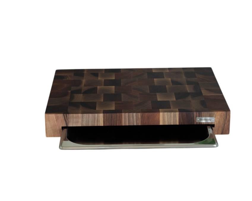 Доска торцевая разделочная BVD53 с гастроемкостью из ореха 30х40х5,5 см (1247)