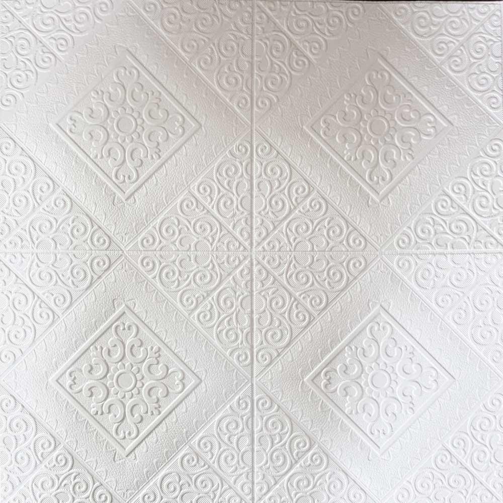 3D-панель вензеля в ромбе настенно/потолочная на самоклеющейся основе 700х700х5 мм (SW-00000881)