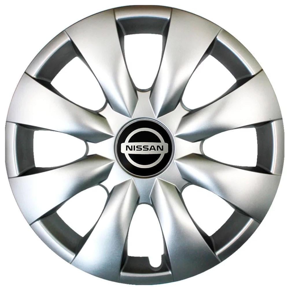Колпаки автомобильные модельные  SJS 316 с логотипом Nissan R15 4 шт. Серебрянный
