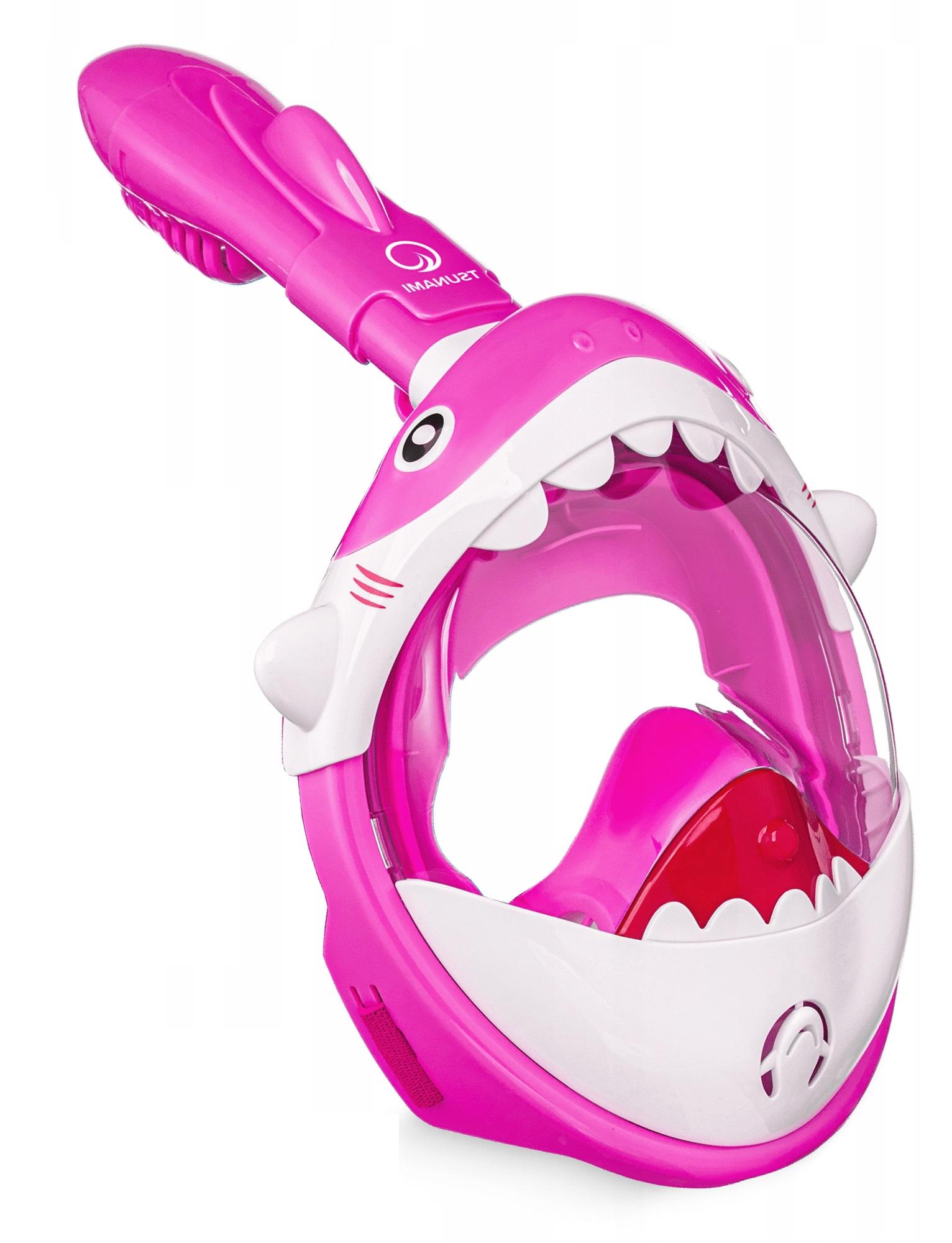 Маска для снорклинга TSUNAMI Shark полнолицевая/детская Pink (P-5905973405430)