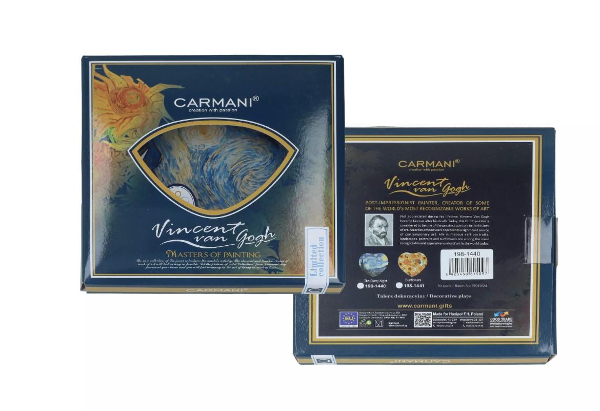 Тарелка стеклянная сердце Сармани Ван Гог Звездная ночь 18х19 см (198-1405) - фото 4