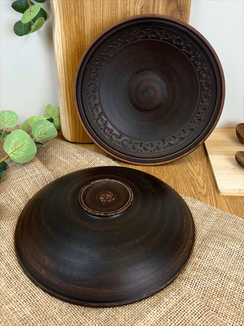 Фруктівниця керамічна глиняна різьблена декор 26 см (3000-30) - фото 6 Фруктівниця керамічна глиняна різьблена декор 26 см (3000-30) - фото 6