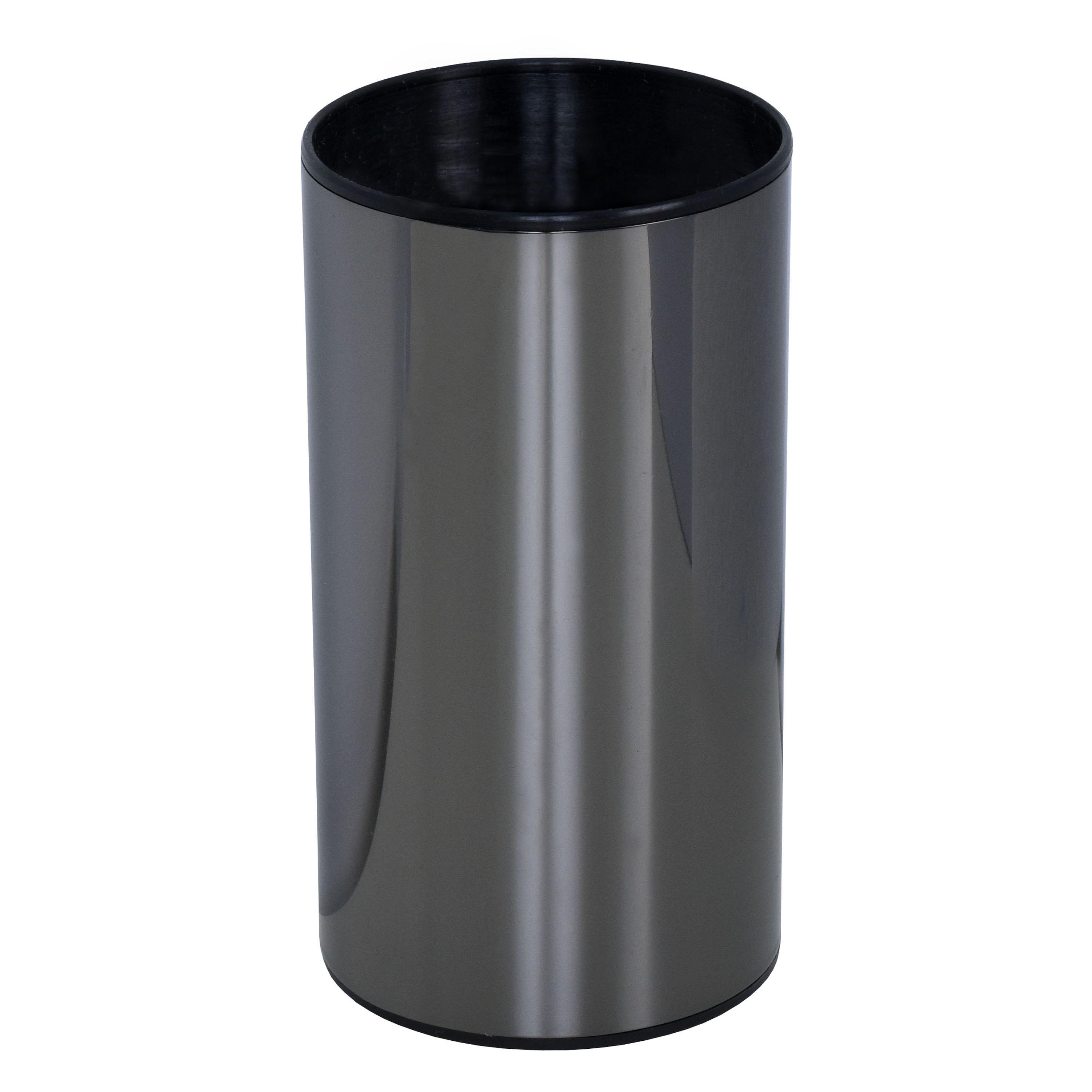 Стакан для зубных щеток Bisk SHINE антрацит 11,5х6,3 см Нержавеющая сталь/Антрацитовый (07965)