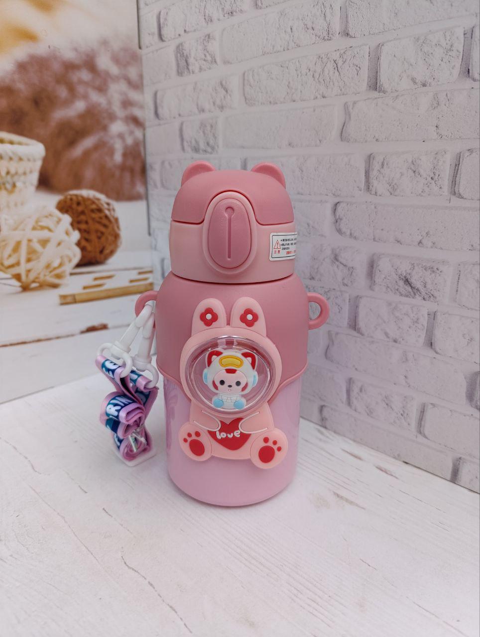 Термос детский Stenson MT-4930-500-2 из нержавеющей стали с трубочкой 500 мл Розовый (MT-4930-500-2)