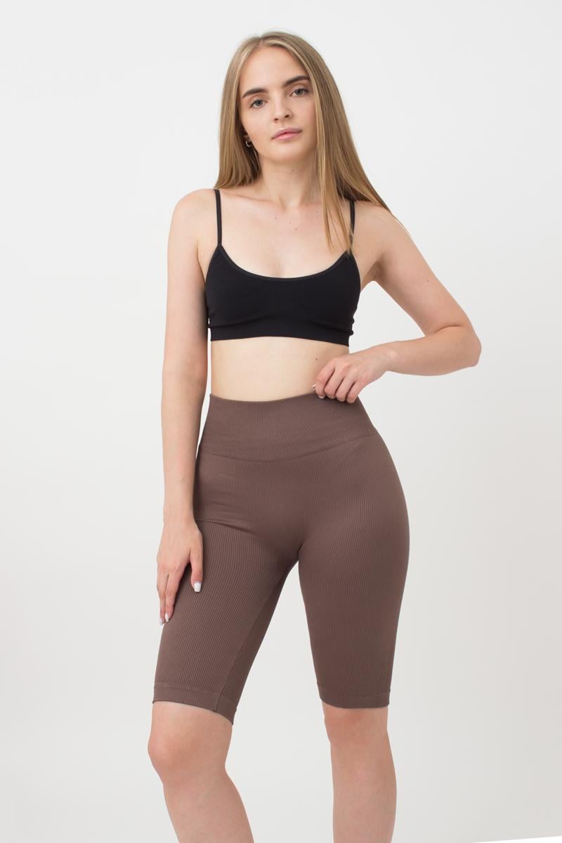 Велосипедки женские в рубчик Giulia TRACKS RIB one size Brown (27513238)