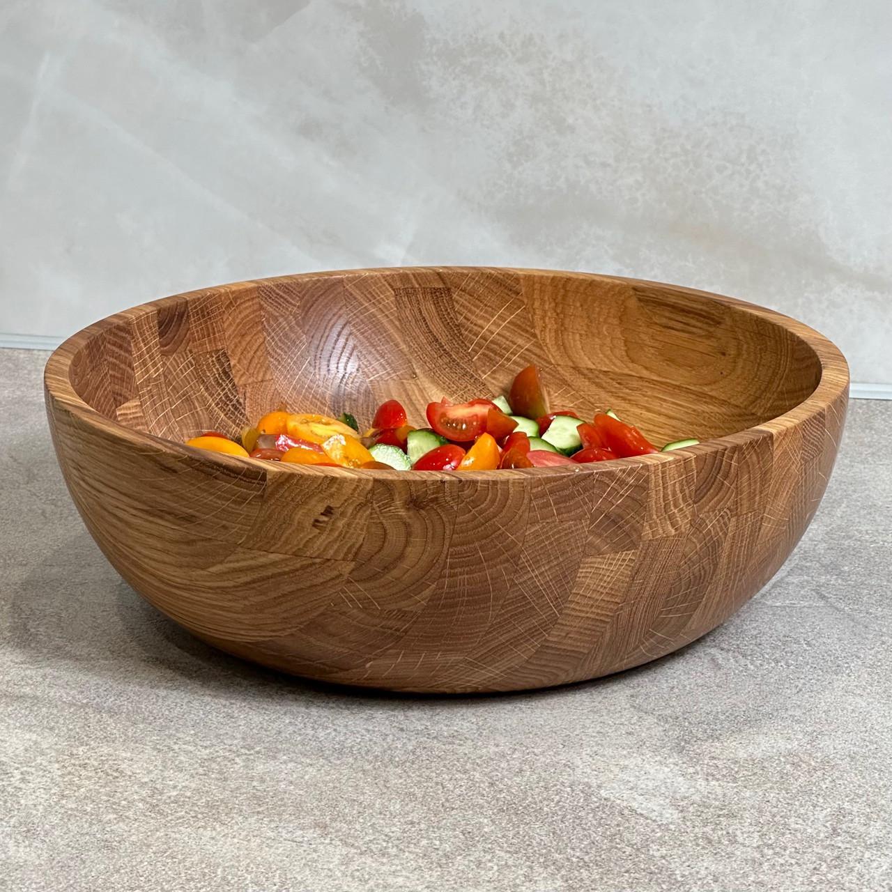 Салатниця дерев'яна з дуба 30 см (27722346) - фото 2
