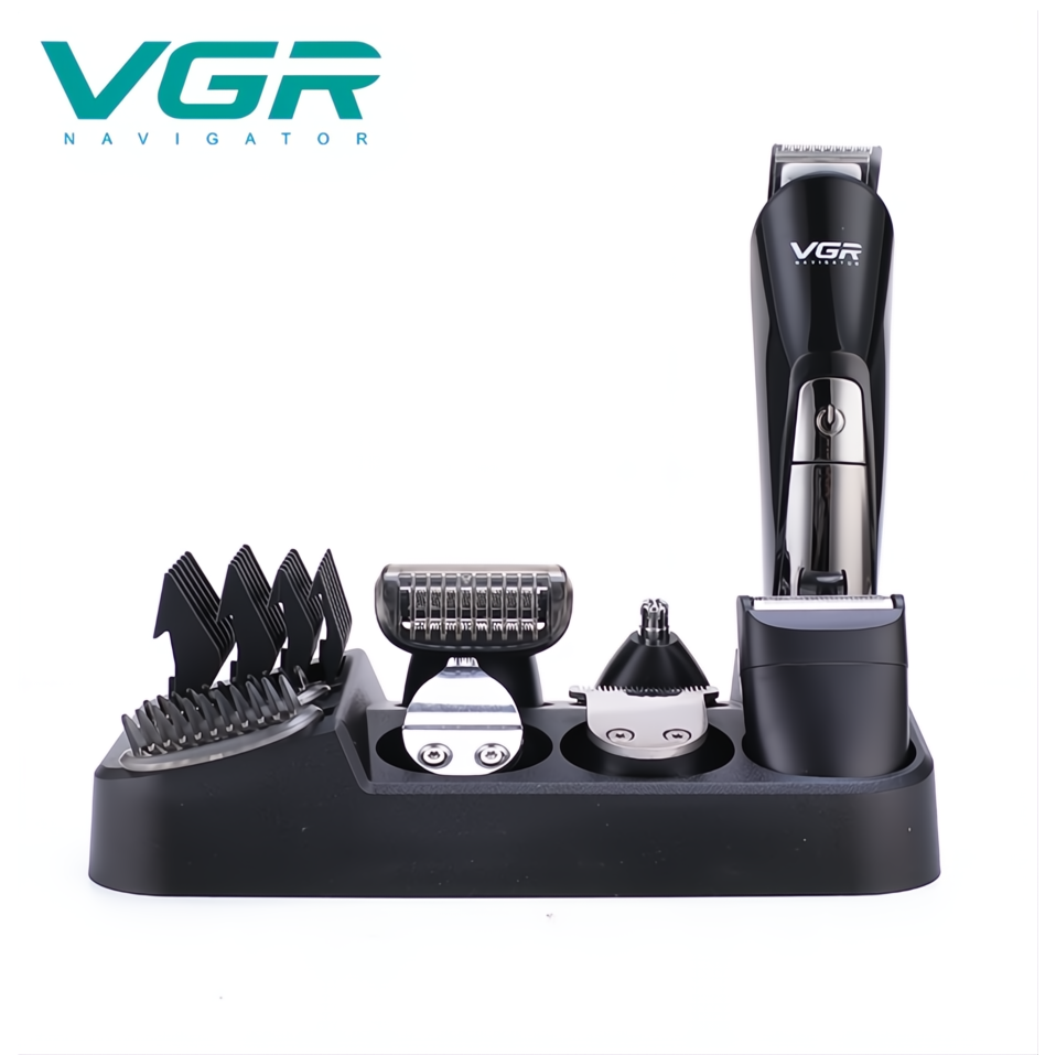 Машинка для стрижки VGR Trimmer Set аккумуляторная Черный - фото 2