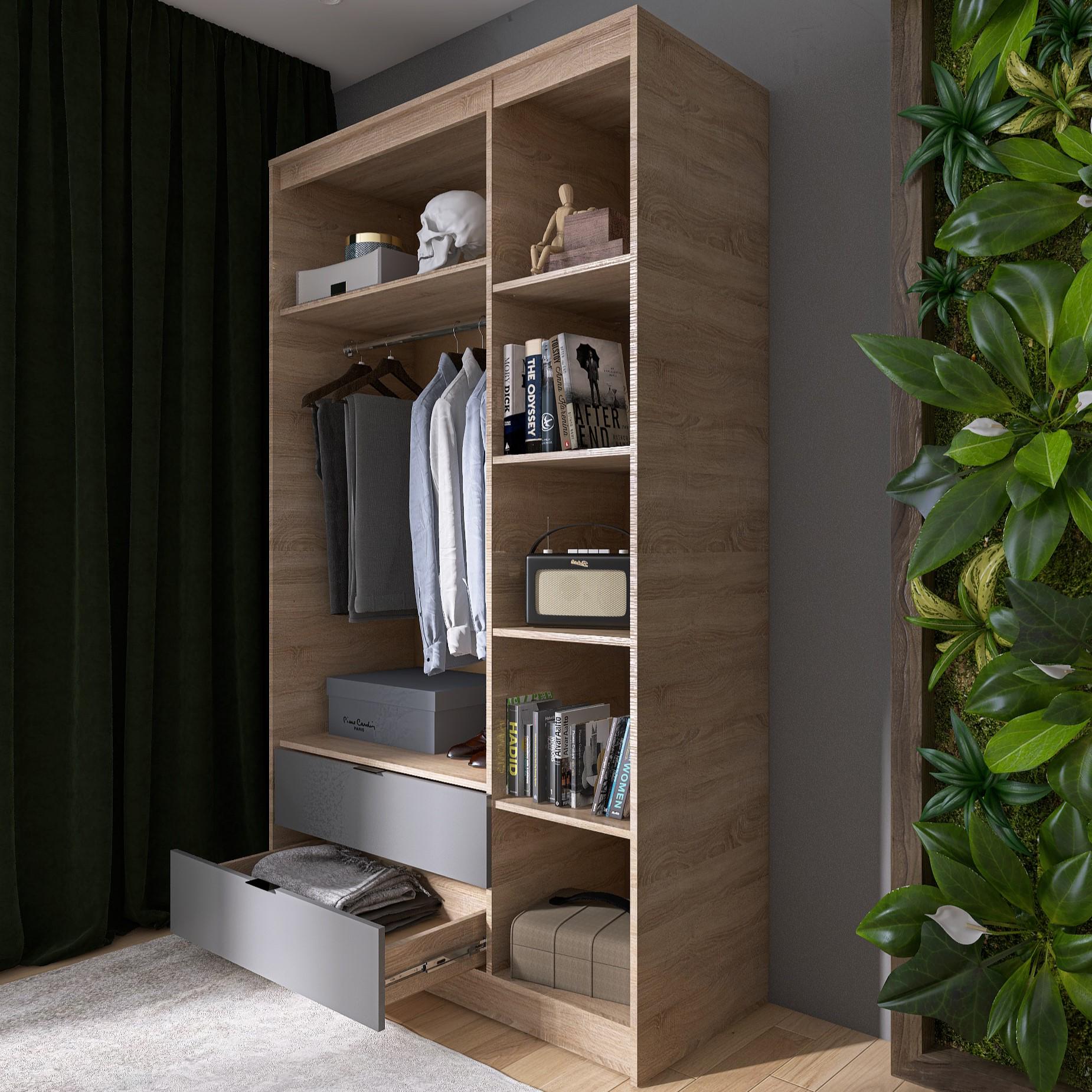 Шкаф Everest Сити 1200 1202х500х2046 мм Сонома/Графит (11432) - фото 10