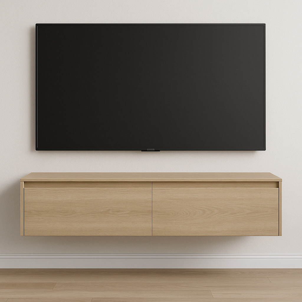 Тумба для ТВ навісна №09 з ЛДСП 45х150х35 см Дуб Сонома світлий Тумба для ТВ навісна №09 з ЛДСП 45х150х35 см Дуб Сонома світлий