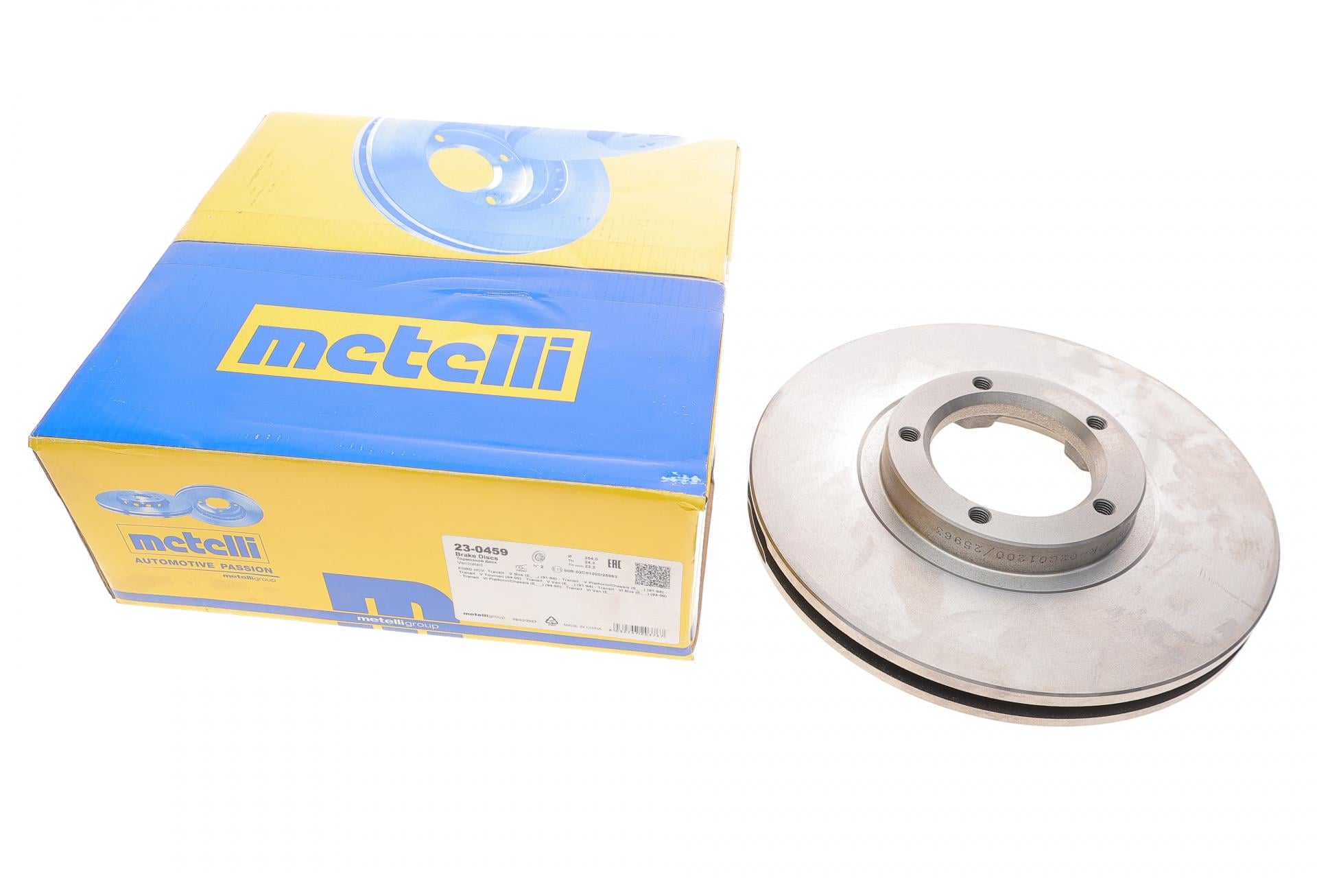 Тормозной диск передний METELLI для Ford Transit 91-00 T12" SRW вентилируемый 254x24,3 мм (23-0459)