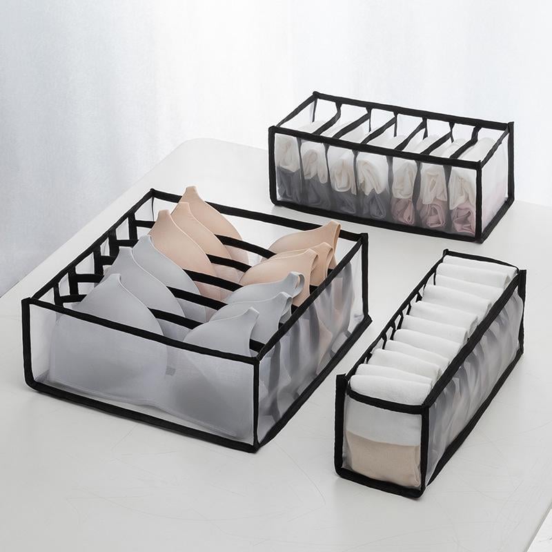 Набір органайзерів для білизни Lingerie set full 3 шт. 32х32х12 см Чорний (4442116)