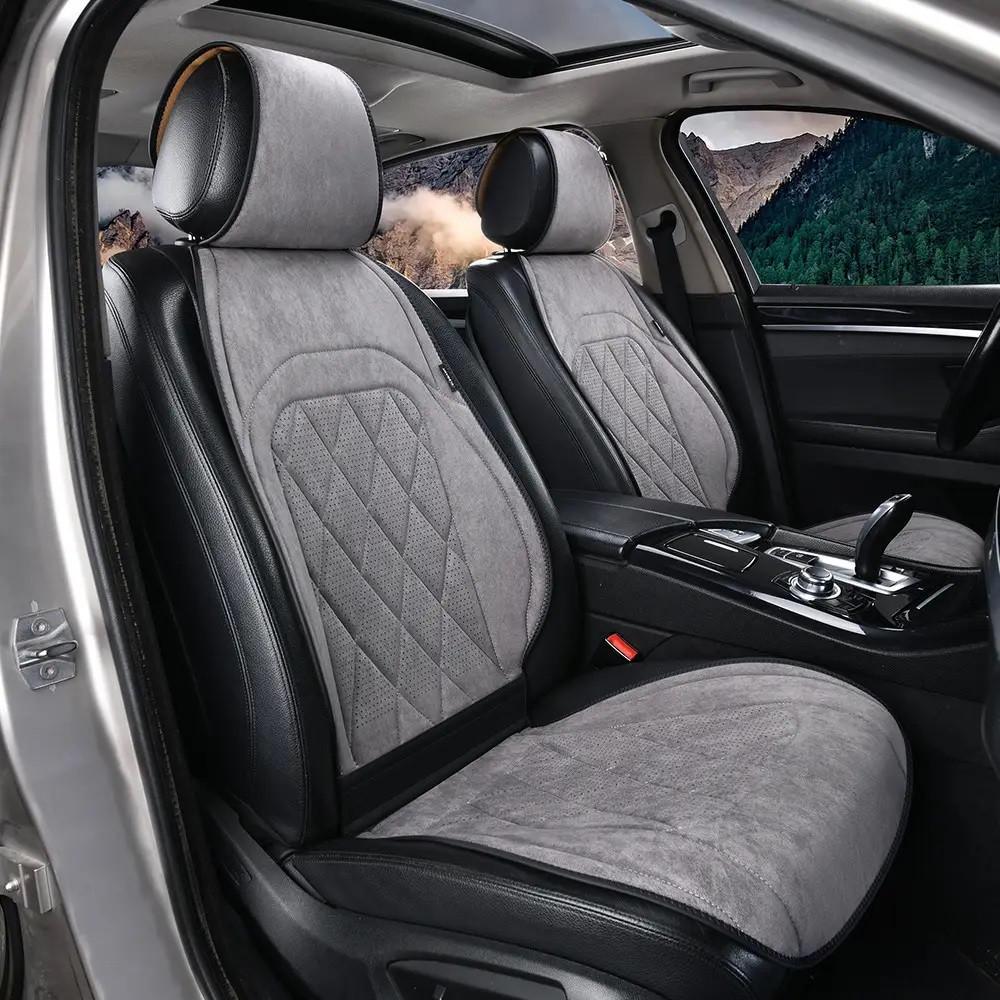 Накидки з алькантари на сидіння авто Elegant Parma EL 700 703 передні з перфорацією Сірий (2518246992)
