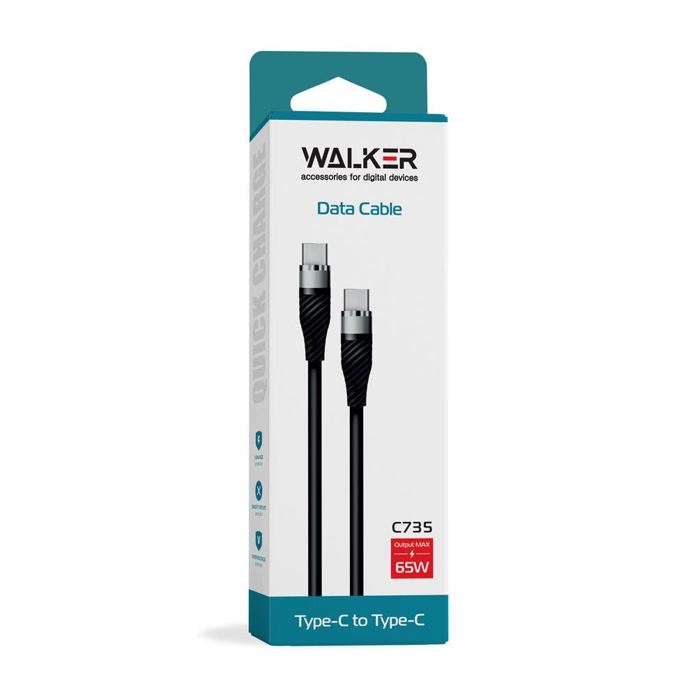 Кабель Walker C735 USB Type-C to Type-C 65W 1 м Черный - фото 9