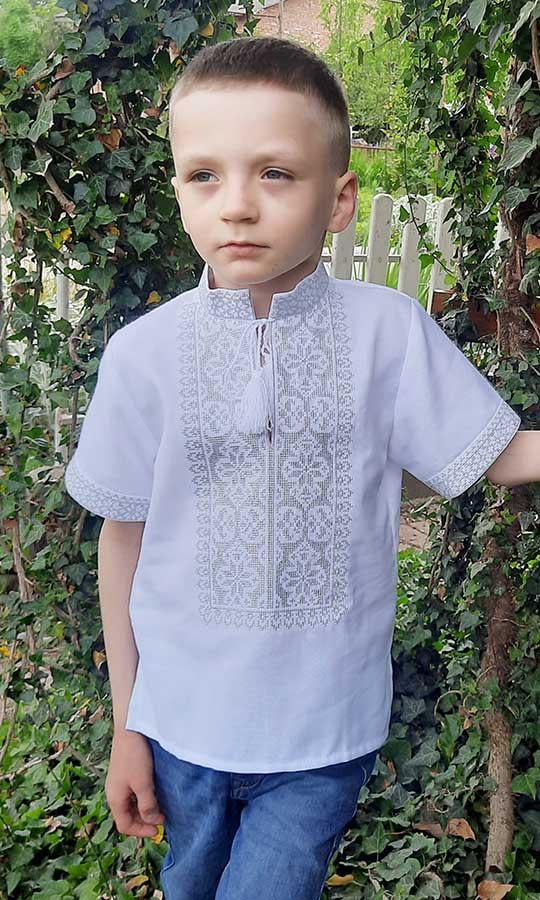 Вишиванка для хлопчика Вишиваночка р. 134 Білий (744-1к) - фото 2