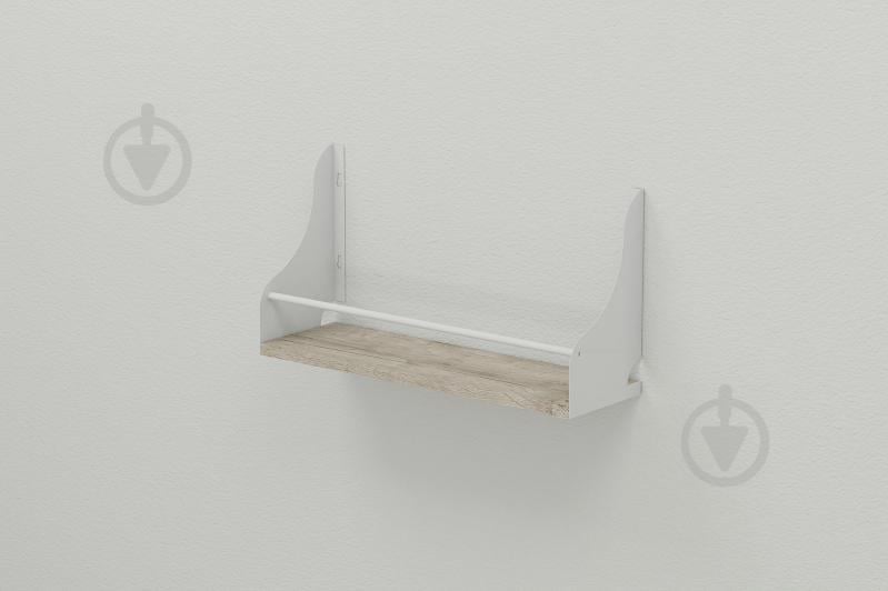 Полка настенная Ferrum-decor Изи 260x600x150 металл Белый ДСП Шервуд 16 мм (IZI0030)