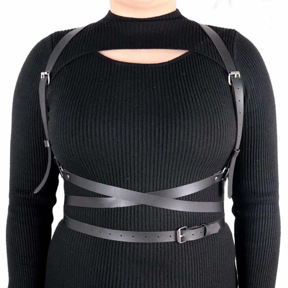 Портупея кожаная большая для девушки Черный