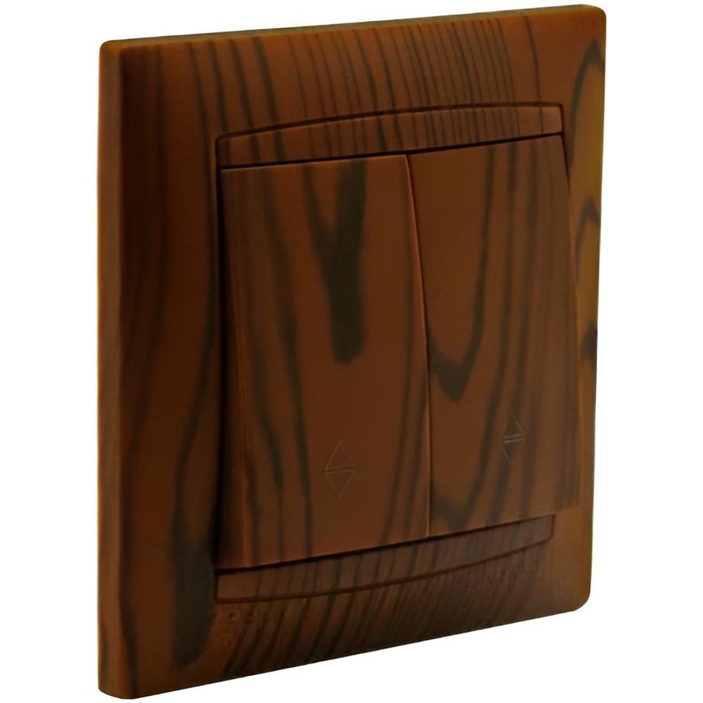 Выключатель двухклавишный Lemanso Сакура проходной Вишня (LMR1506)