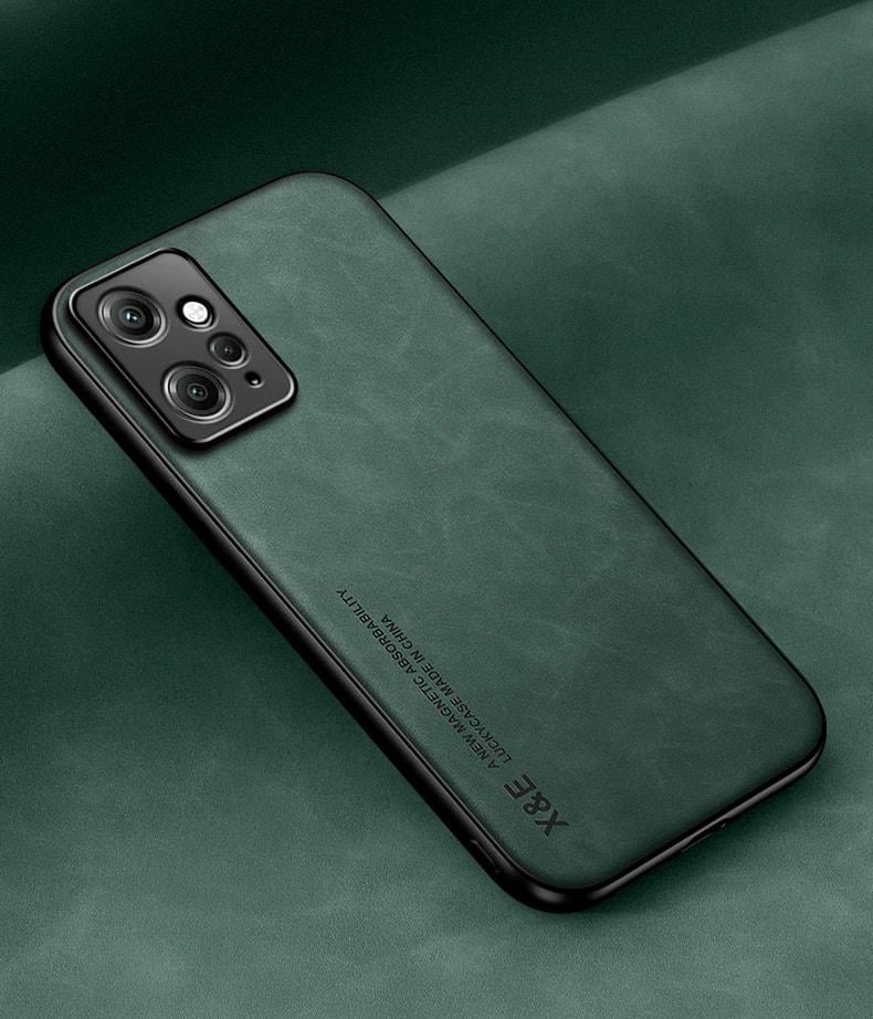 Кожаный чехол XnE Xiaomi Redmi Note 12 4G с металлической вставкой Green (34279-08)