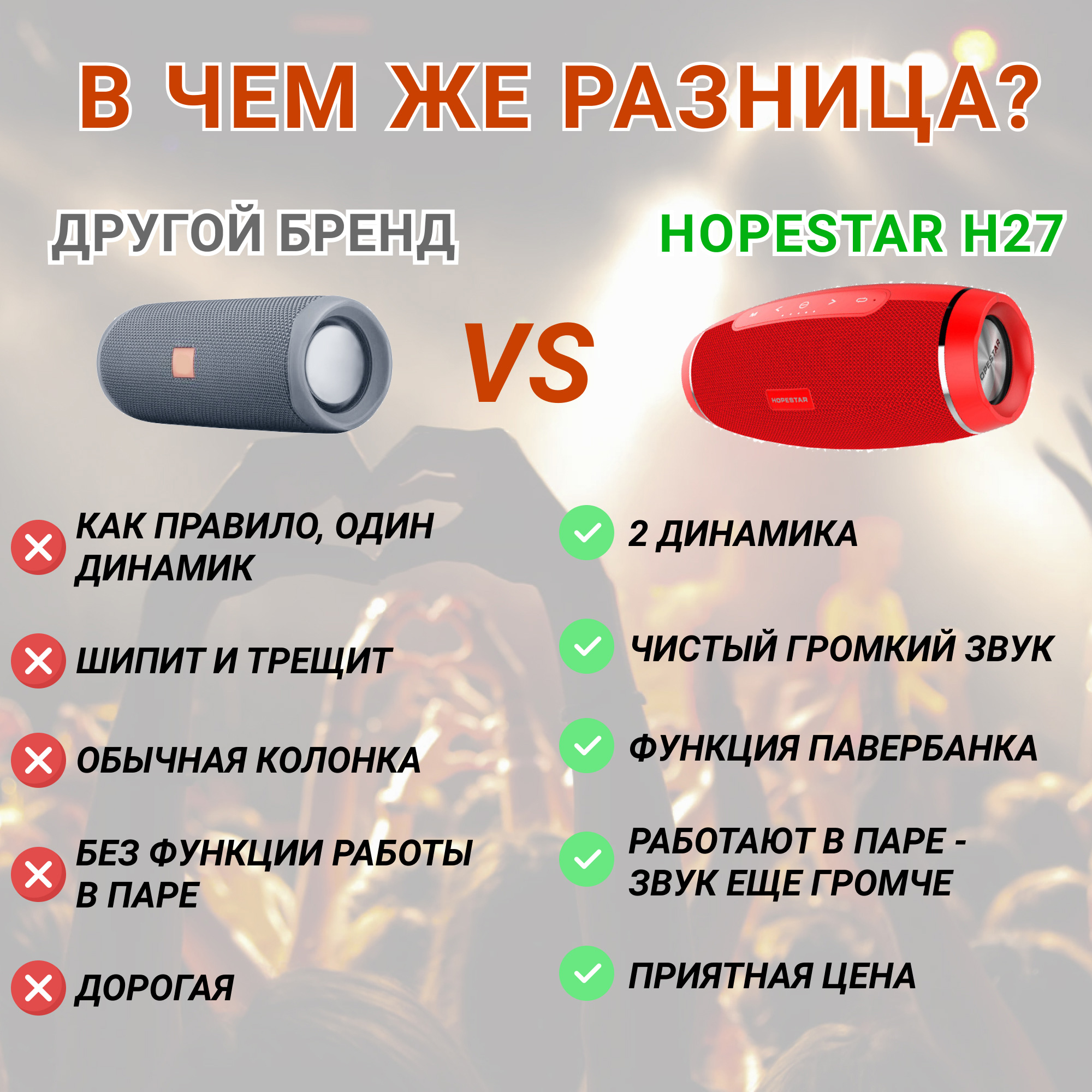 Акустическая система Hopestar PowerBank H27 Красный - фото 11 Акустическая система Hopestar PowerBank H27 Красный - фото 11