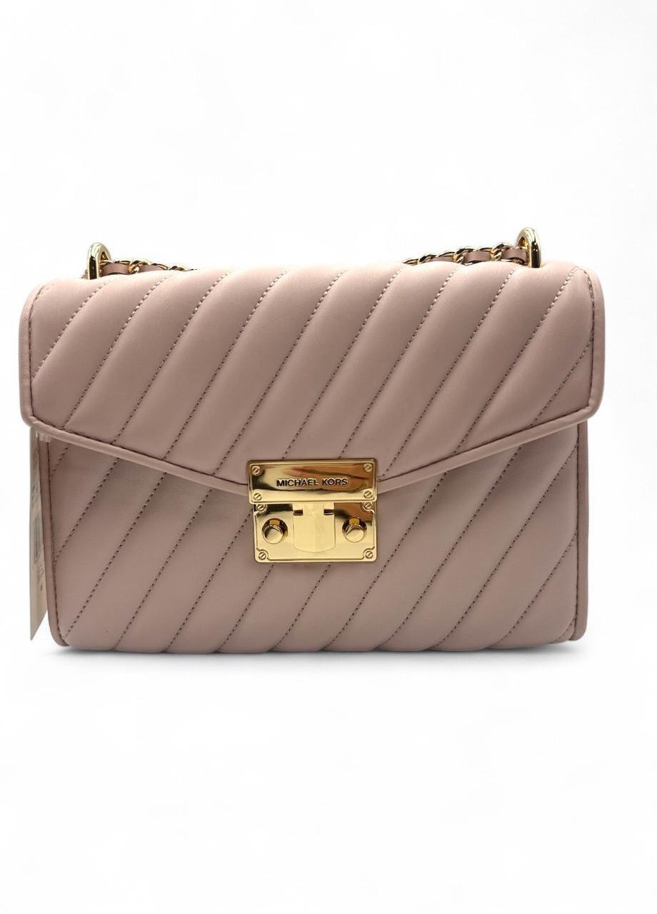 Женская сумка Michael Kors Rose 35TOGXOL2U BLUSH MD FLAP SHLDR VEGAN FAUX LEATHER Бежевый (2740675571)