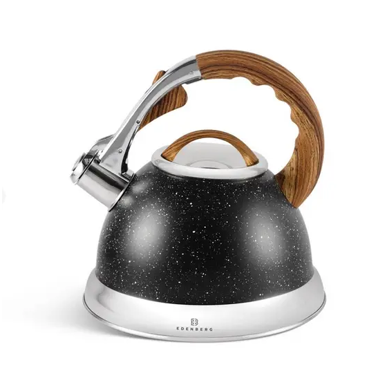 Чайник из нержавеющей стали Edenberg со свистком 3 л Черный (EB-8852)