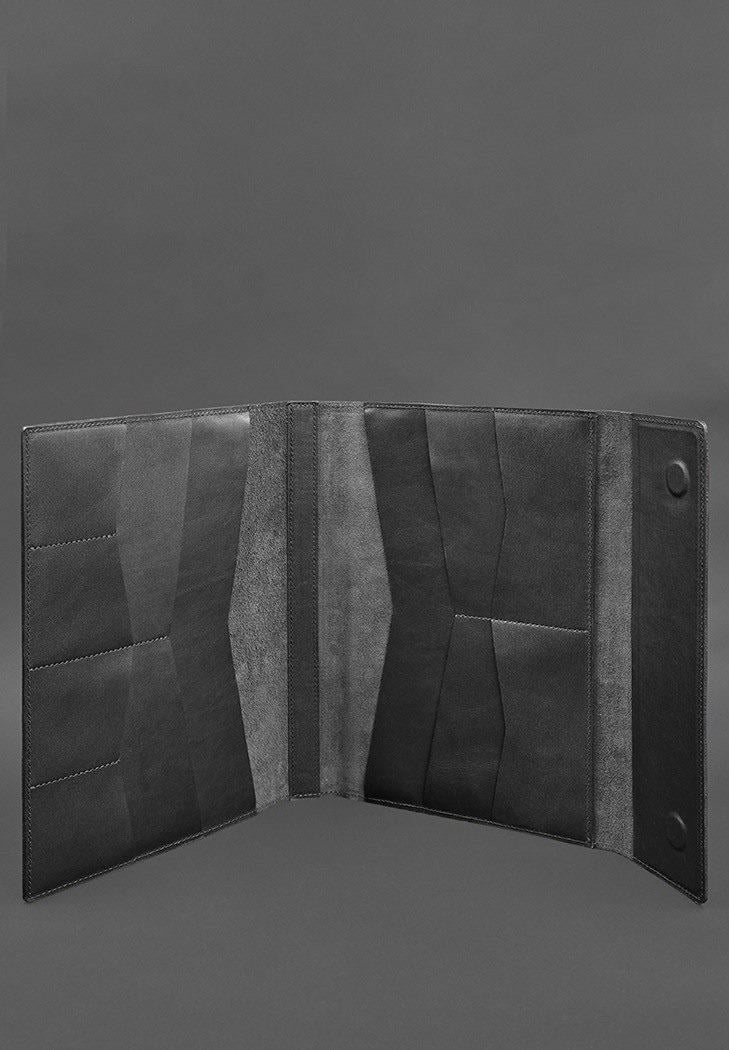 Шкіряна папка для документів сімейна А4 Чорний (A-028543) - фото 3 Шкіряна папка для документів сімейна А4 Чорний (A-028543) - фото 3