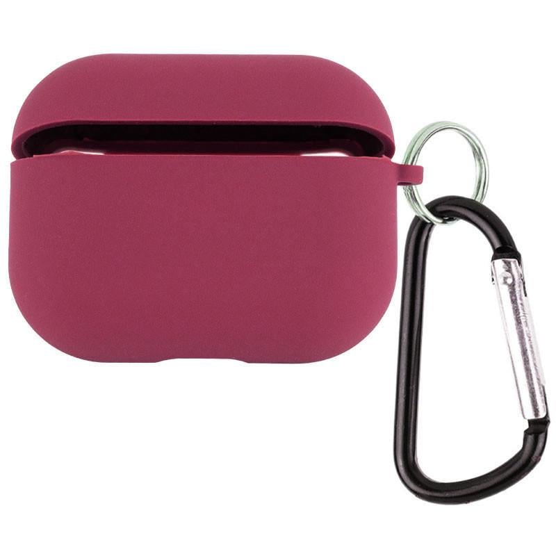 Футляр для наушников противоударный для AirPods 3 силиконовый с микрофиброй Plum (00000053035_33)