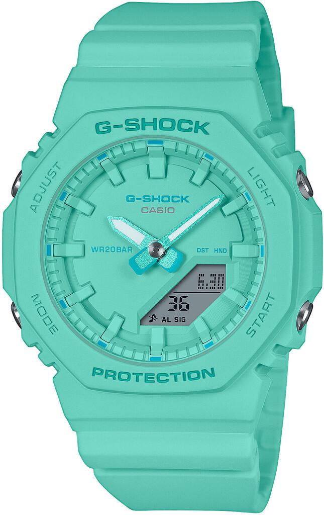 Наручные часы женские Casio G-Shock GMA-P2100-2AER ударопрочные с водозащитой 200 м и зеленым циферблатом