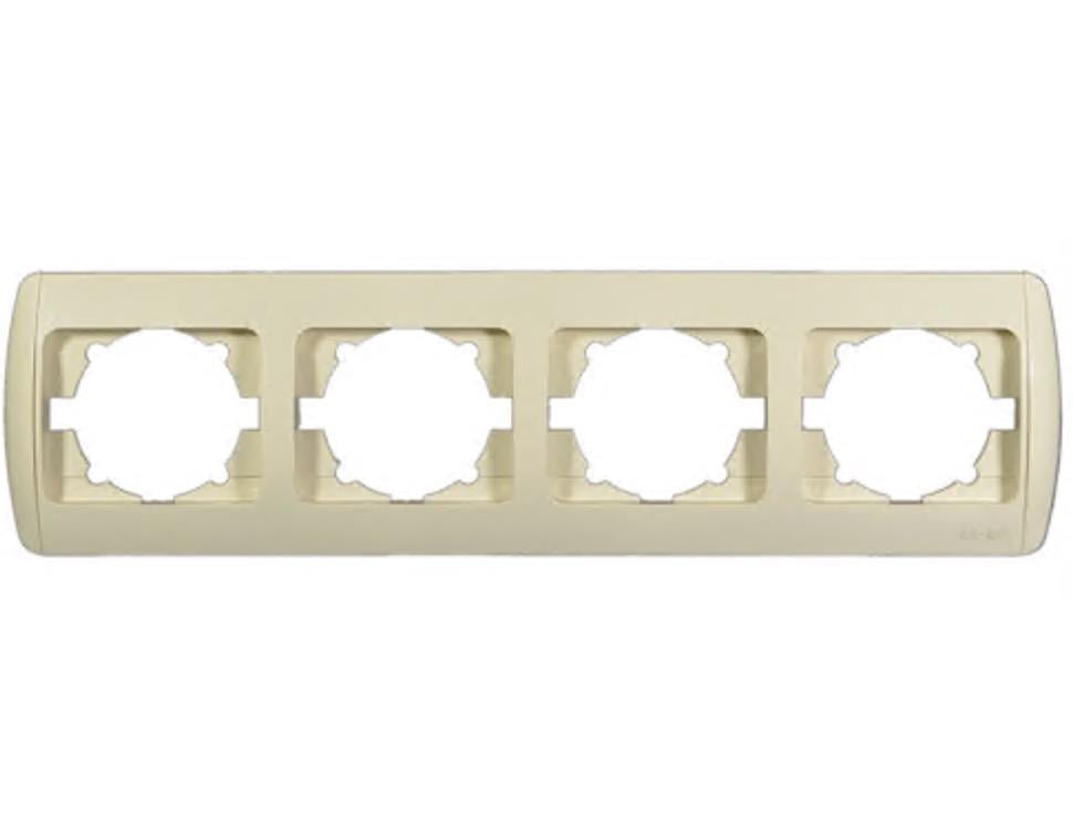 Рамка четырехместная горизонтальная EL-BI Zirve Fixline Кремовой (00000000331)