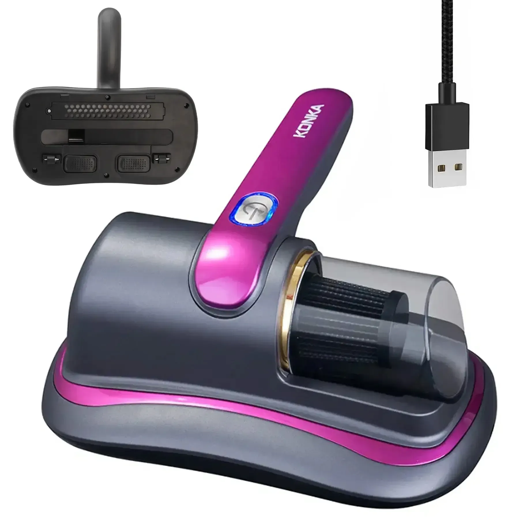 Пилосос ручний від пилових кліщів Konka 816 з USB 250 мл акумуляторний Фіолетовий (25369634) - фото 8 Пилосос ручний від пилових кліщів Konka 816 з USB 250 мл акумуляторний Фіолетовий (25369634) - фото 8