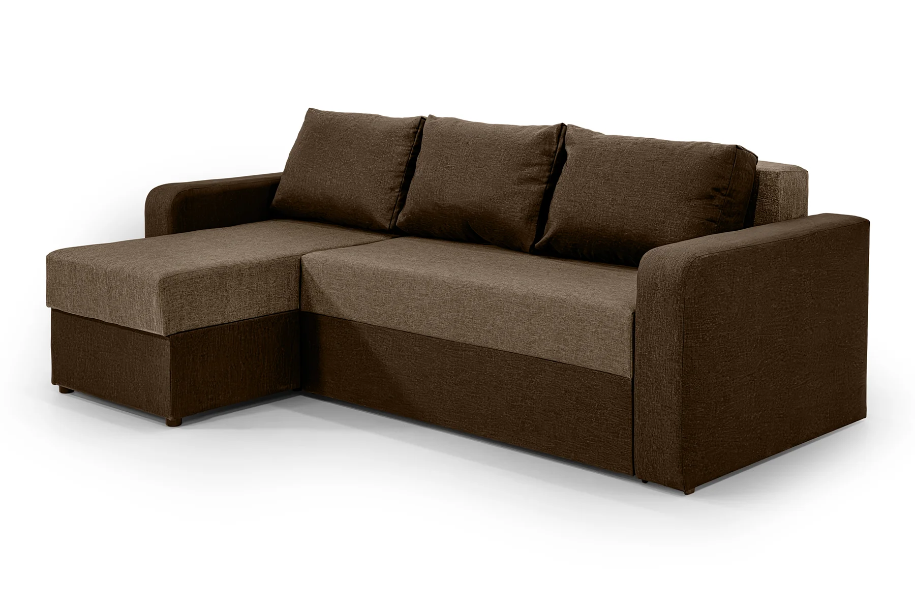 Диван кутовий Париж 235х150 см Бежевий з коричневим (28118819)