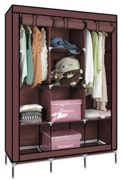 Шкаф-органайзер портативный Hanging Clothes на 3 секции Бордовый