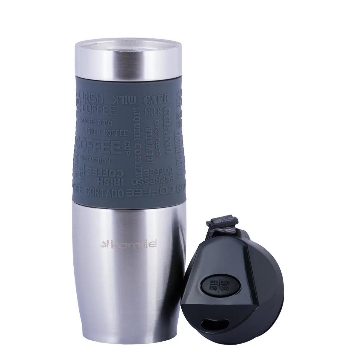 Термокухоль Kamille KM-2051-GY 480 мл Сірий - фото 2 Термокухоль Kamille KM-2051-GY 480 мл Сірий - фото 2