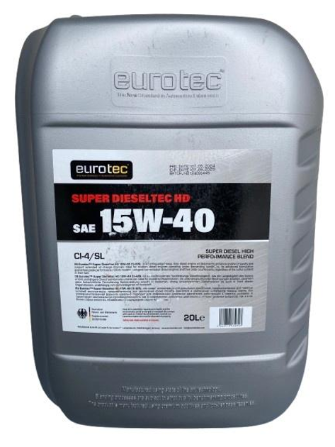 Масло минеральное EUROTEC 15W-40 Diesel Super Dieseltec Heavy Duty CI-4/SL 20 л (25649749)