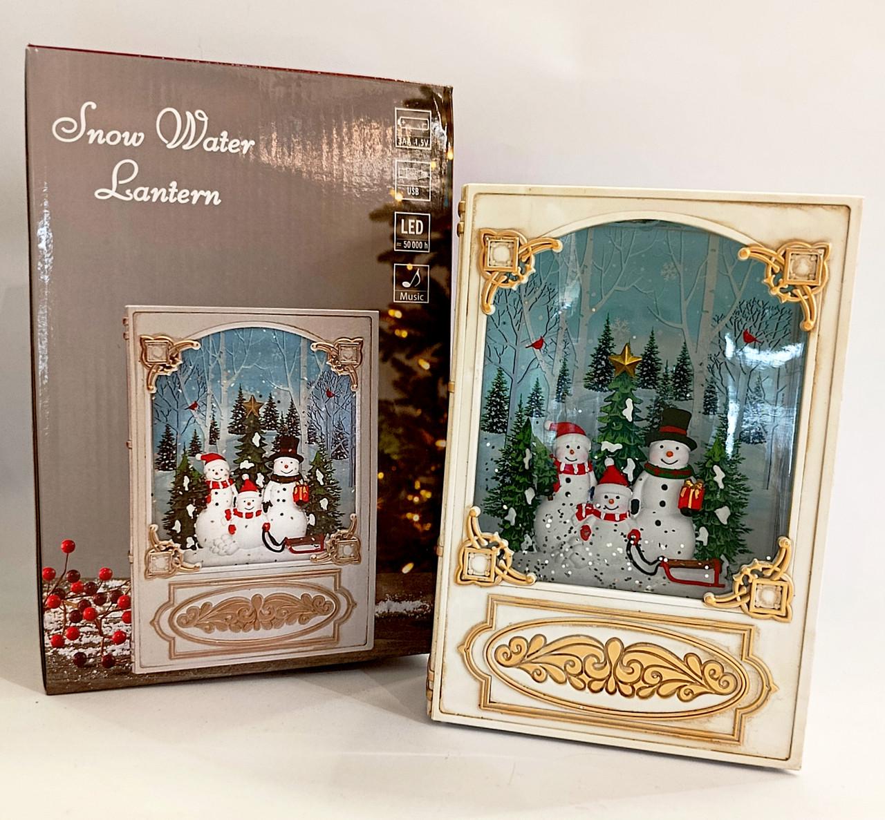 Светильник-книга новогодний Снеговик