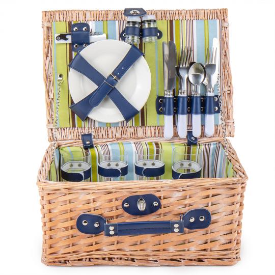 Кошик для пікніка Вікенд на 4 особи 20х40 см Бежевий (0503-026)