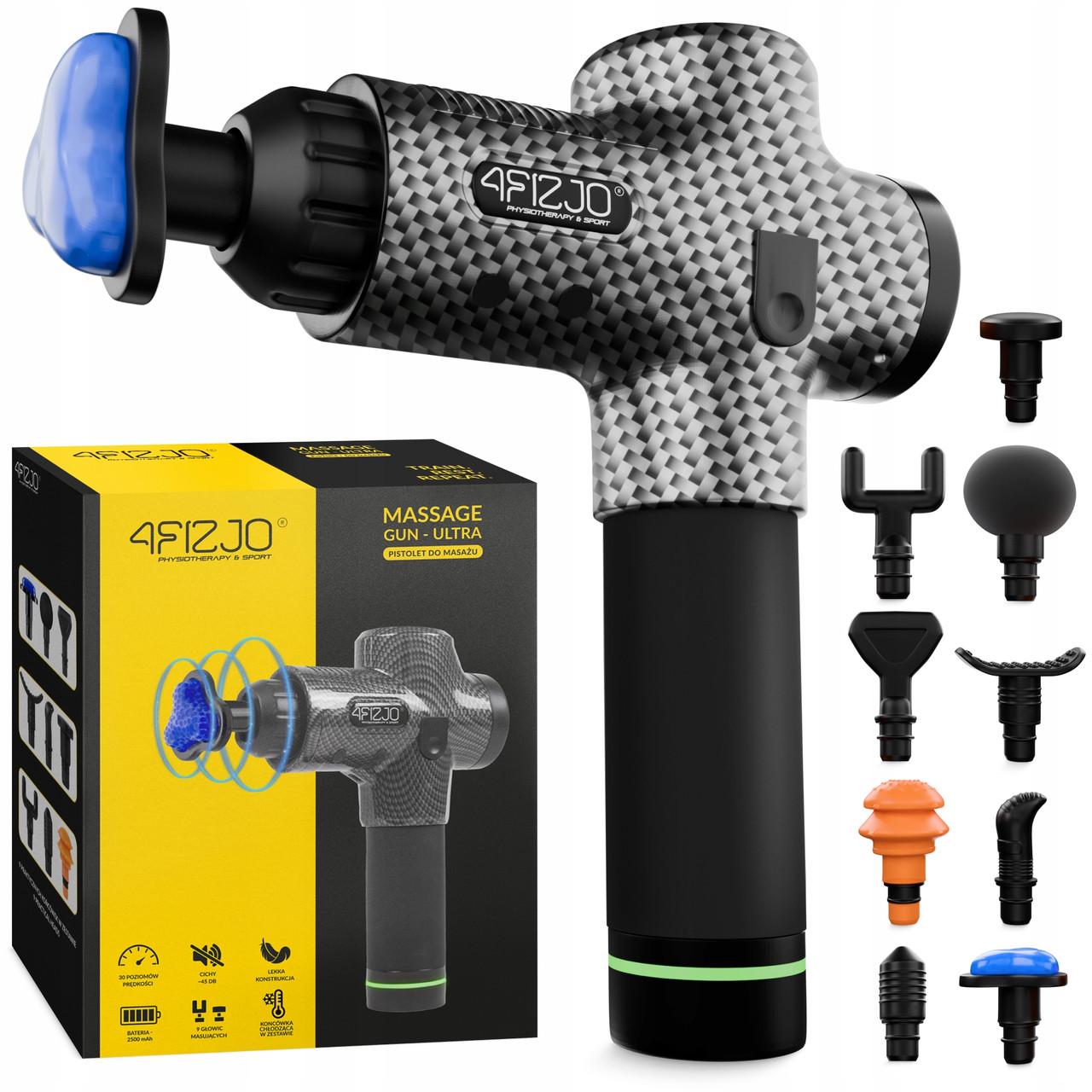 Массажер перкуссионный 4fizjo Massage Gun Ultra Cool Edition ручной 100 Вт (P-5905973401470) - фото 4