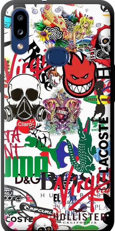 Чохол на Samsung Galaxy A10s A107F Many different logos (4022b-1776-42517)