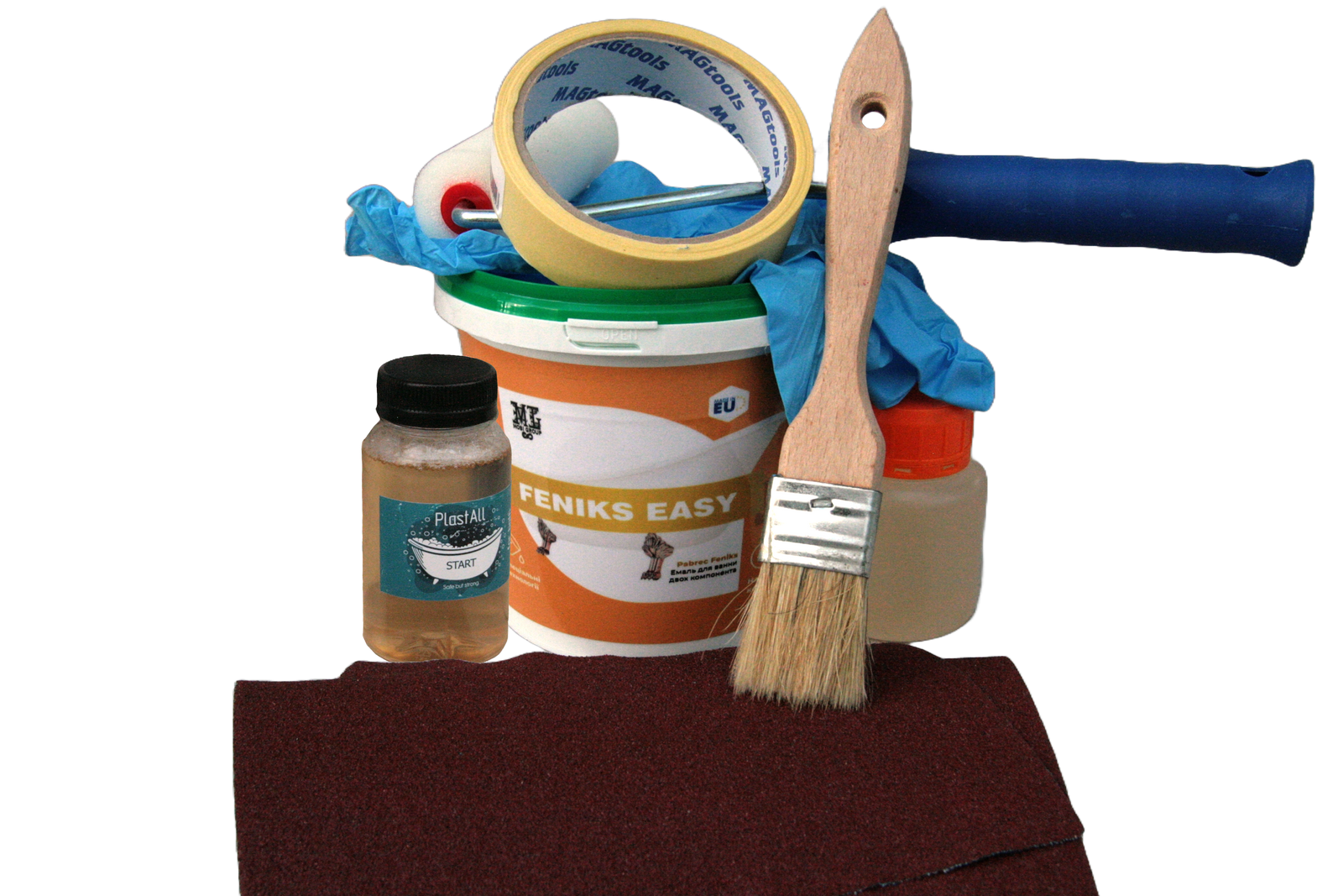 Эмаль акриловая для ванн Fеniks Easy с набором для реставрации 800 г Белый (30827816)