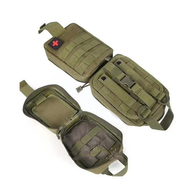 Подсумок аптечка 21х16х8 см MOLLE Олива (2073) - фото 4