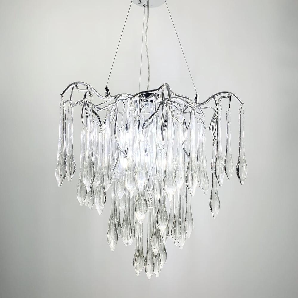 Люстра з скляними прозорими елементами 60 см (Y 03 CH/TR) - фото 3